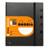 Exabook Rhodiactive rechargeable reliure intégrale A5+ 160 pages ligné+MC 80g - Noir
