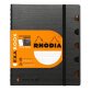 Exabook Rhodiactive rechargeable reliure intégrale A5+ 160 pages ligné+MC 80g - Noir