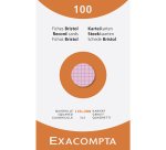 Fiche bristol 125 x 200 mm quadrillée 5 x 5 couleurs assorties non perforée Exacompta  - Boîte de 100