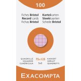 Pk 100 Exa Record Cards 75/125 Sq Ast - Assorted colours