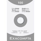 Pk 100 Exa Record Cards 100/150 Sq White - White