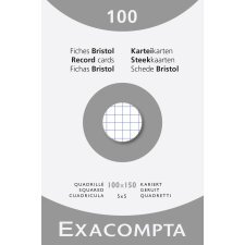 Pk 100 Exa Record Cards 100/150 Sq White - White