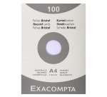 Fiche bristol 210 x 297 mm quadrillée 5 x 5 blanche non perforée Exacompta - Boîte de 100