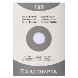 Pk 100 Exa Record Cards 210/297 Sq White - White