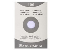 Ficha Bristol 210 x 297 mm cuadriculada 5 x 5 blanca no perforada Exacompta - Caja de 100