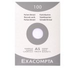 Fiche bristol 148 x 210 mm quadrillée 5 x 5 blanche non perforée Exacompta - Boîte de 100