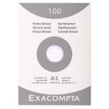 Pk 100 Exa Record Cards 125/200 Sq White - White