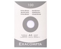 Pk 100 Exa Record Cards 125/200 Sq White - White
