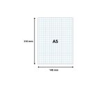 Fiche bristol 148 x 210 mm quadrillée 5 x 5 blanche non perforée Exacompta - Boîte de 100