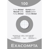 Pk 100 Exa Record Cards 105/148 Sq White - White