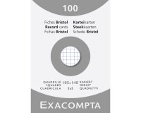 etui 100 steekkaarten bristol - geruit 5x5 niet geperforeerd 105x148mm - Wit