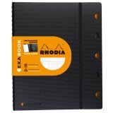 Exabook Rhodiactive rechargeable reliure intégrale A4+ 160 pages petits carreaux 5x5 avec cadre en-tête 80g - Noir