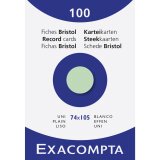 Étui de 100 fiches - bristol uni non perforé 74x105mm - Vert