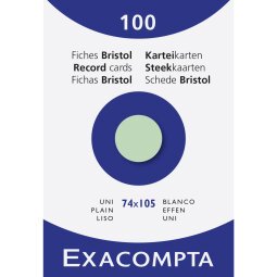 Estuche Exacompta 100 fichas Exacompta cartulina bristol - liso sin taladro 74x105mm - Verde