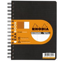 Refill for Exabook Rhodia (Organizer & Refillable notebook)wirebound 80sheet A4+ Lined - Black