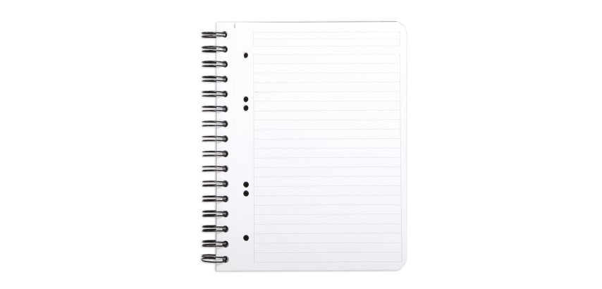 Cahier recharge spirale Exabook Rhodiactive 14,8 x 21 cm noir - ligné avec cadre en tête -160 pages