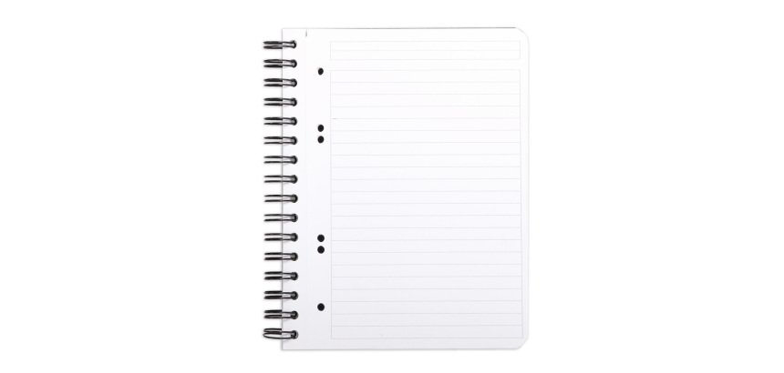 Cahier recharge spirale Exabook Rhodiactive 14,8 x 21 cm noir - ligné avec cadre en tête -160 pages