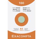 Fiche bristol 148 x 210 mm quadrillée 5 x 5 coloris assortis non perforée Exacompta - Boîte de 100