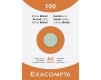 Ficha Bristol 148 x 210 mm cuadriculada 5 x 5 colores surtidos no perforada Exacompta - Caja de 100