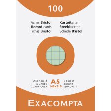 Pk 100 Exa Record Cards 148x21 5/5 Ast - Assorted colours