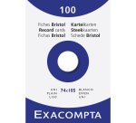 Fiches bristol, A7, uni, blanc