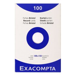 Pk 100 Exa Record Cards 100/150 White - White