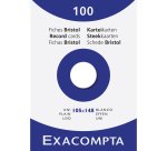 Fiche bristol 105 x 148 mm unie blanche non perforée  Exacompta - Boîte de 100