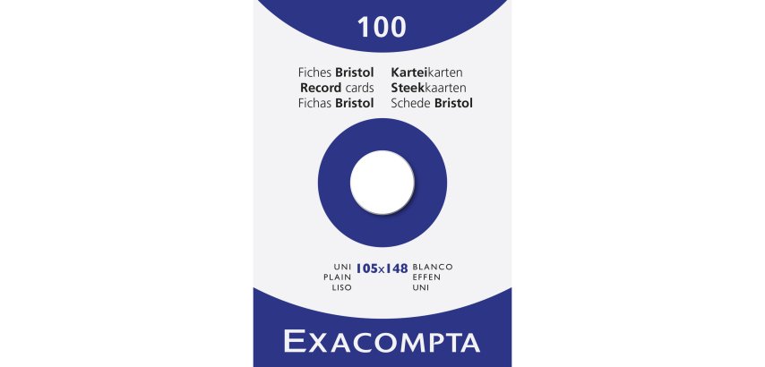 Pk 100 Exa Record Cards 105/148 White - White