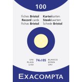 Fiches bristol, A7, uni, jaune