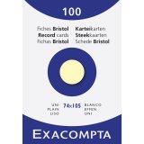 Étui de 100 fiches - bristol uni non perforé 74x105mm - Jaune