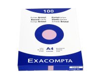 Ficha Bristol 210 x 297 mm unificada rosa no perforada Exacompta - Caja de 100