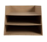 Letter tray 3 levels cardboard Eterneco - Brown geometrical design