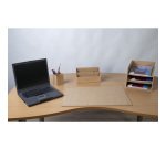 Letter tray 3 levels cardboard Eterneco - Brown geometrical design