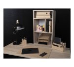 Letter tray 3 levels cardboard Eterneco - Brown geometrical design