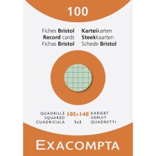 Pk 100 Exa Record Cards 5/5 105x148 Ast - Assorted colours