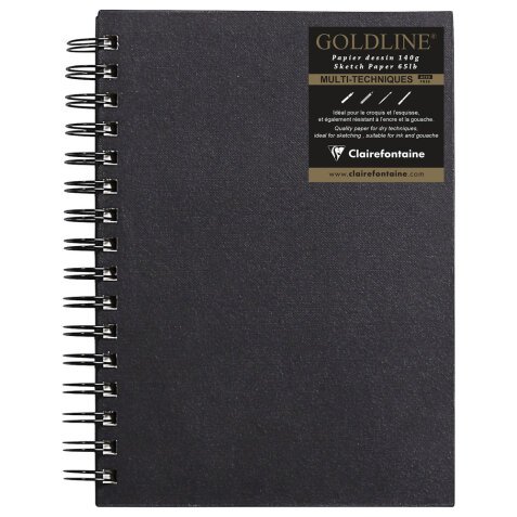 Goldline carnet spiralé 64F A5 140g F - Ivoire