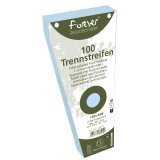 Packung mit 100 Trennstreifen, trapezförmig, 2-fach gelocht, Recyclingkarton 180g, 105x240mm