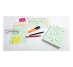 Fiche bristol 148 x 210 mm quadrillée 5 x 5 couleurs assorties perforée Exacompta - Boîte de 100