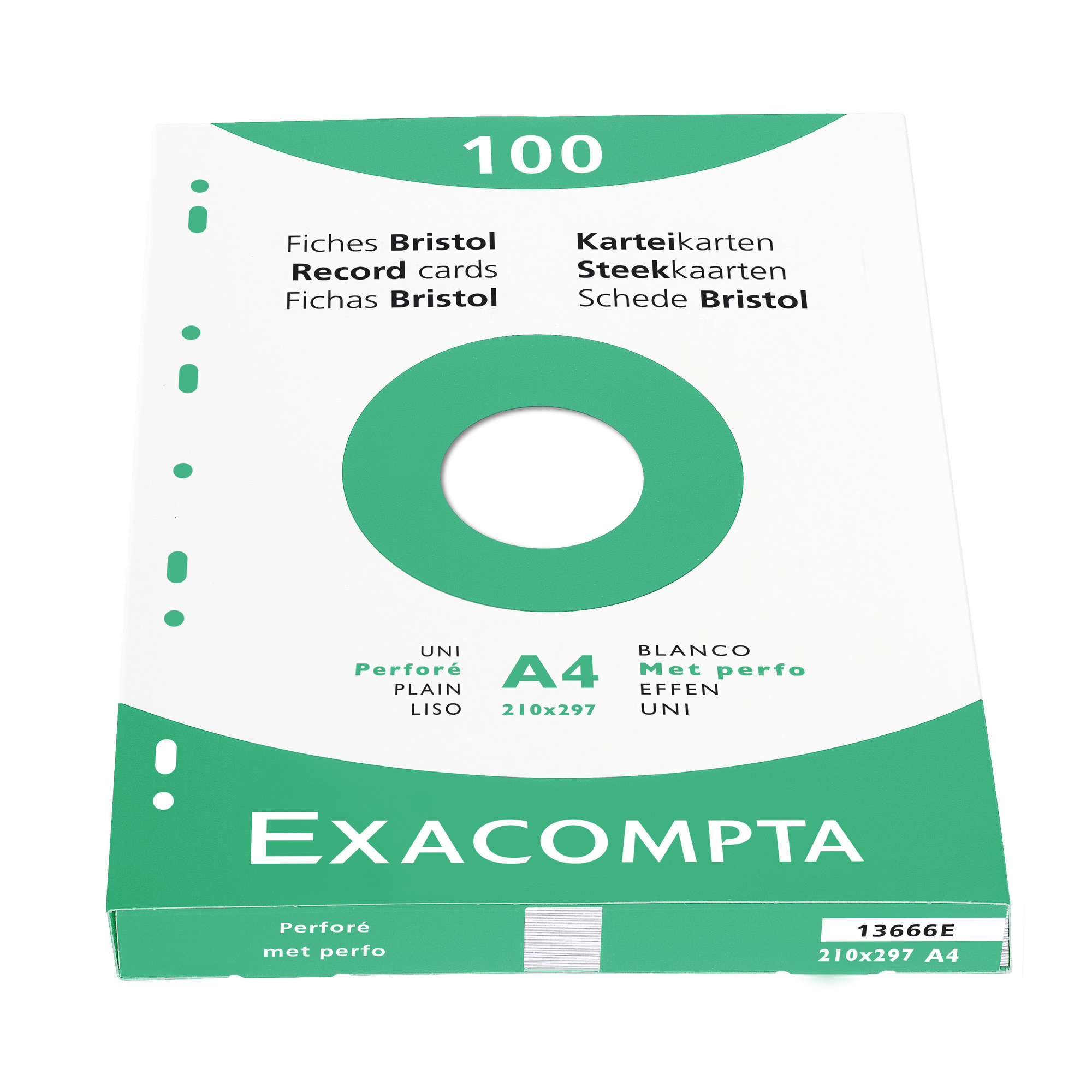 OXFORD Sachet 100 fiches bristol non perforées 210x297mm (A4) uni Blanc