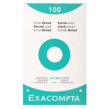 Pk 100 Exa Record Cards 125/200 Sq White - White