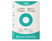 Ficha Bristol 210 x 297 mm cuadriculada 5 x 5 blanca perforada Exacompta - Caja de 100