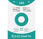 Fiche bristol 148 x 210 mm quadrillée 5 x 5 blanche perforée Exacompta - Boîte de 100