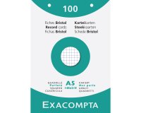 Pk 100 Exa Record Cards 148/200 Sq White - White