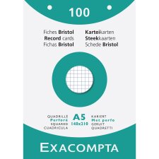 Pk 100 Exa Record Cards 148/200 Sq White - White