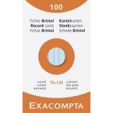 Pk100 Exa Rec Card 7.5x12.5cm Lined Ast - Assorted colours