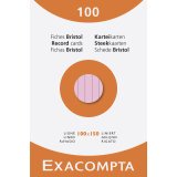 Pk100 Exa Rec Card 10x15cm Lined Ast - Assorted colours