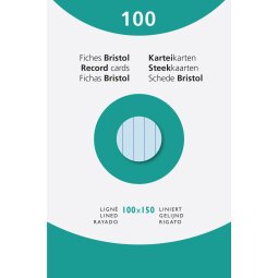 Record Cards Pack 100 Blue 100X150 Lined