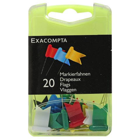 Exacompta Flag Marker/Map Pins - Assorted colours