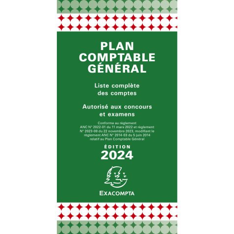 Plan comptable général avec couverture plastique 17,5x9cm