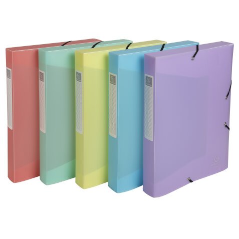 Archivbox Cartobox A4 PP, Rückenbreite 40mm, wird flach geliefert, Chromaline Pastell - Farben sortiert